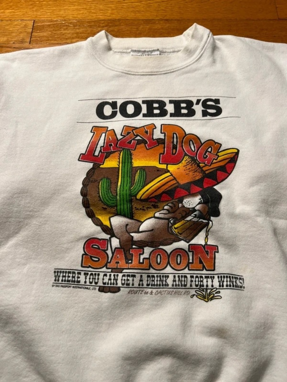 Lazy Dog Saloon Graphic White Crewneck Sweater - Picture 2 of 4